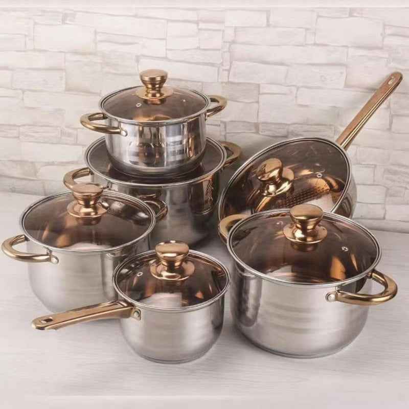 Thickened Double-Base Cookware 12-Piece Set