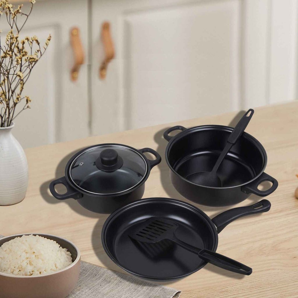 13pcs Cookware Set Pan Pot Non Stick Saucepans Frying Pan Cookware Set Glass Lid