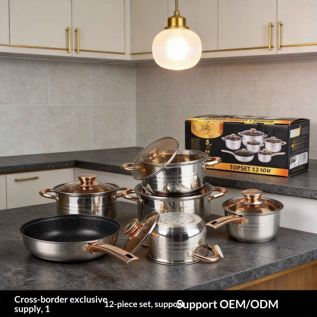 Thickened Double-Base Cookware 12-Piece Set