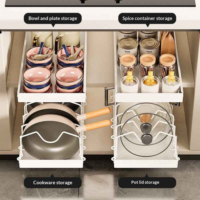 Kitchen Simple Adjustable Cookware Storage Rack