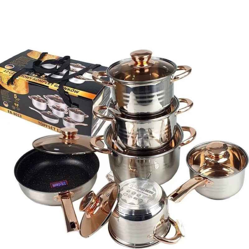 Thickened Double-Base Cookware 12-Piece Set